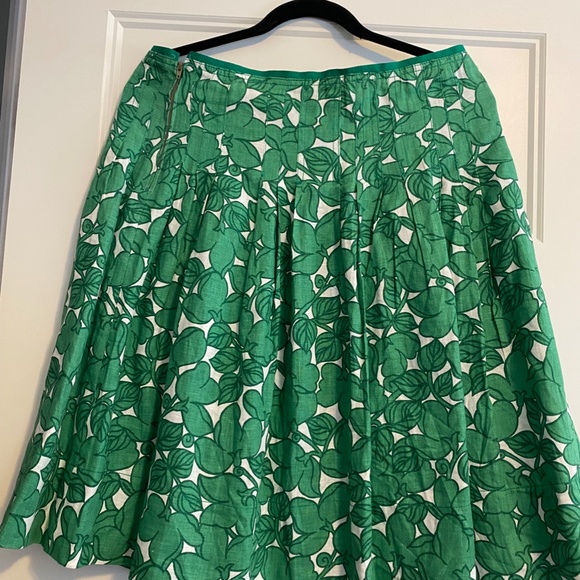 Zara Green/White Linen Skirt - Picture 4 of 5